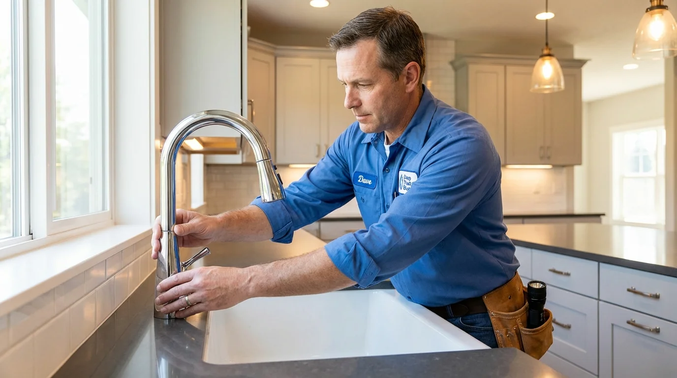 Kitchen faucet installation by Johns Plumbing LLC in Huntingburg